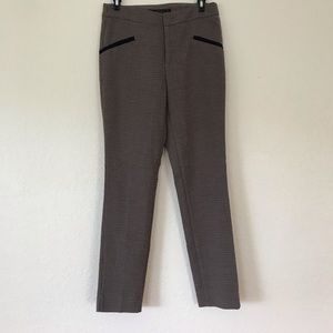 Zara Basic Brown Gingham Pants